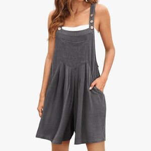 Gray Button Strap Jumpsuit Shorts 2XL 🩶🩶🩶 NWOT